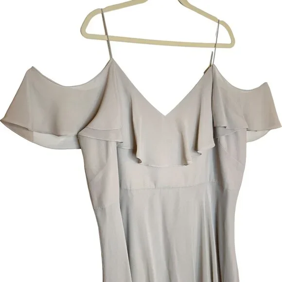 Jenny Yoo Mila Convertible Ruffle Maxi Dress, L - Picture 5 of 12